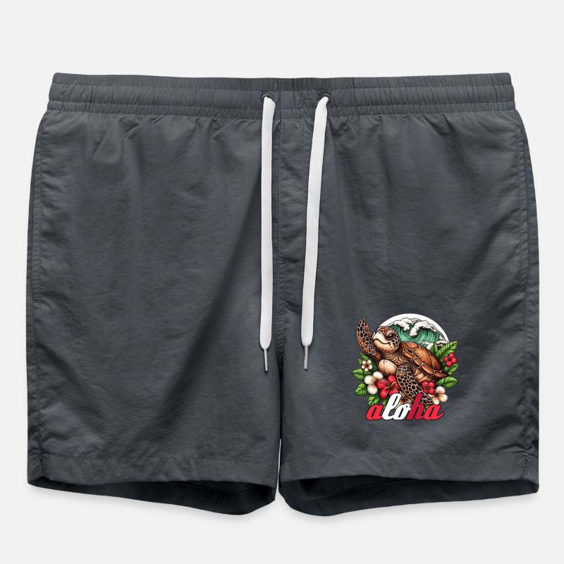 Aloha Turtle Hawaii Gift - Swim Trunks - undefined