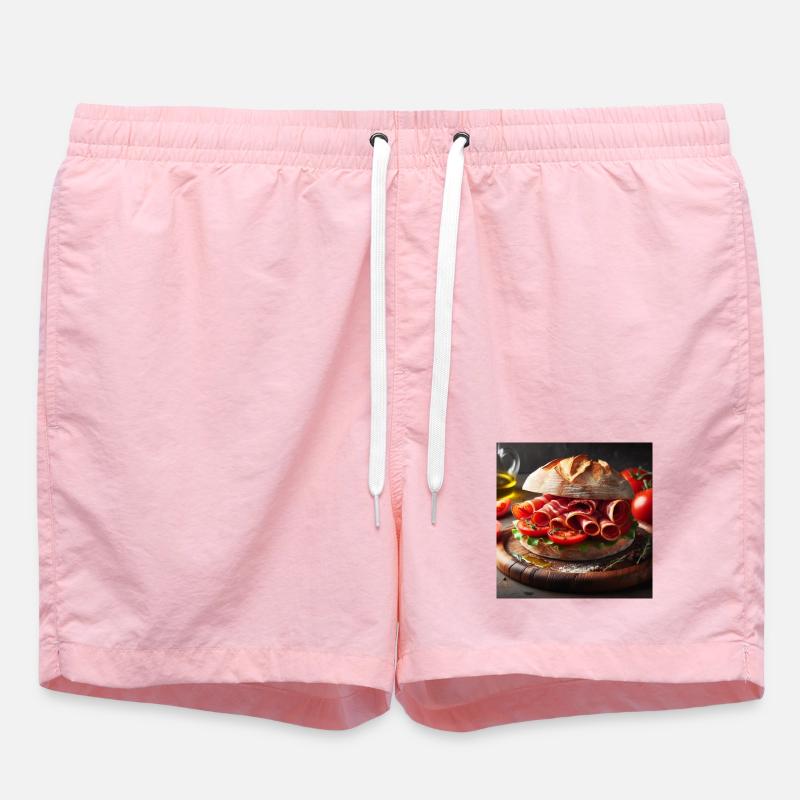 Serrano ham and tomato sandwich - Swim Trunks - pink