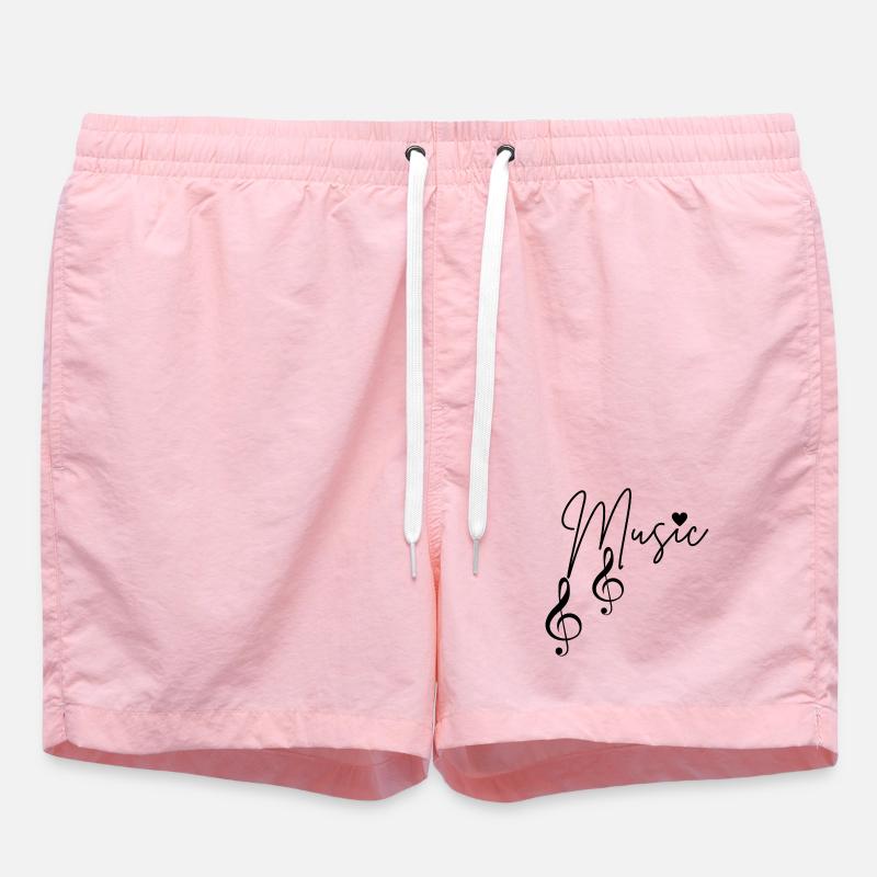 Musical Notes - Swim Trunks - pink