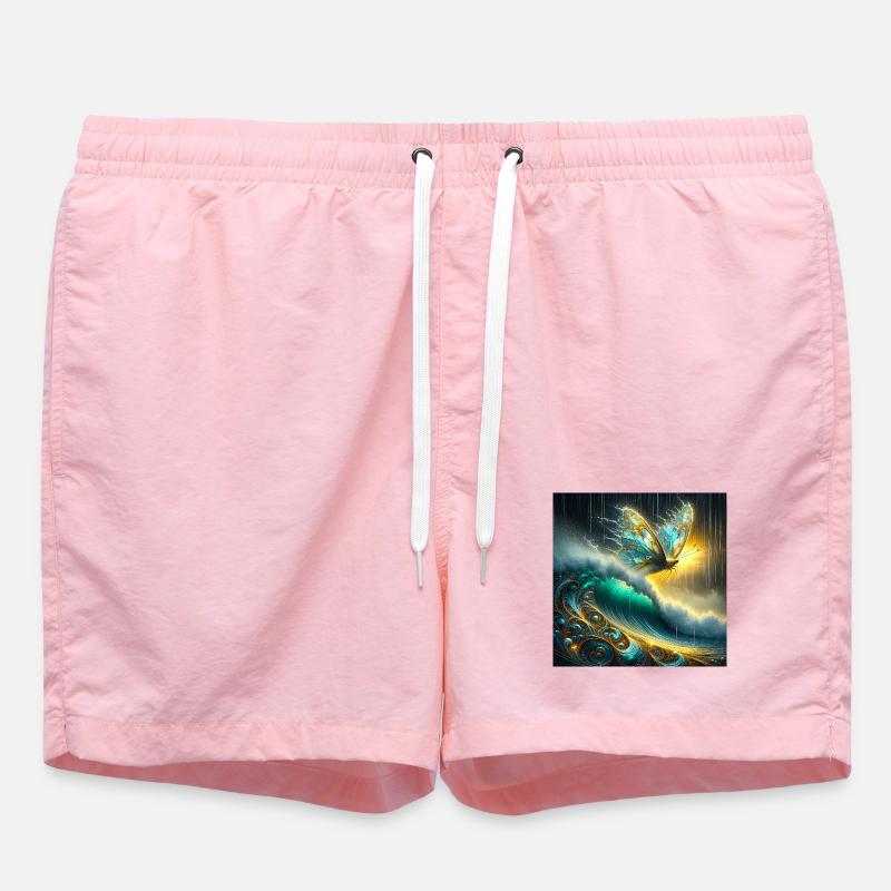 Papillon Mythique Sur Vague Luminescente - Short de bain - rose