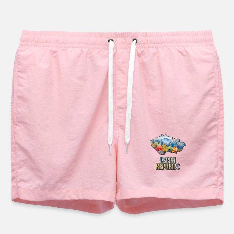 Carte à l’aquarelle République tchèque - Short de bain - rose