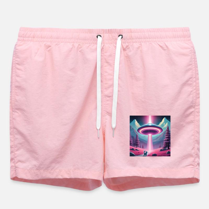 Ufo mit Kätzchen - Badeshorts - Pink