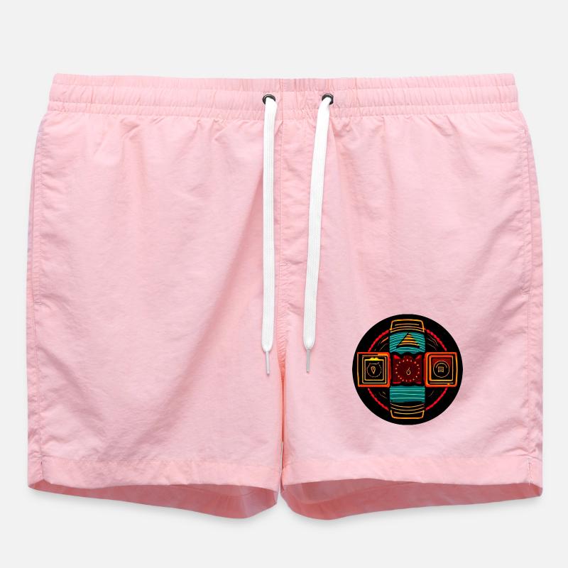 Neon Geometric Icons - Native Freestyle - Short de bain - rose
