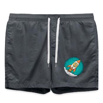Crypto rocket: Bitcoin to the moon! - Swim Trunks -  - Front