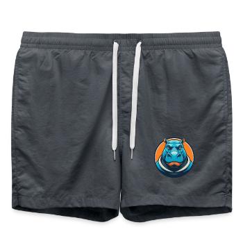 Nilpferd Niedliche Kawaii Cartoon Clipart Tier Haustier Logo - Badeshorts -  - Vorne
