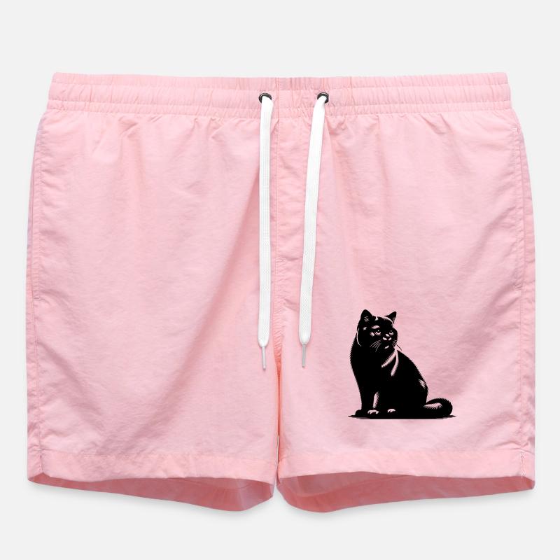 Chat British Shorthair - Short de bain - rose