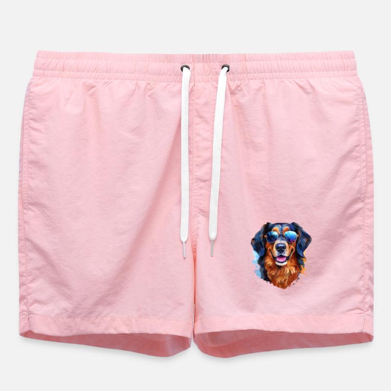 Hovawart avec lunettes de soleil - Short de bain - rose