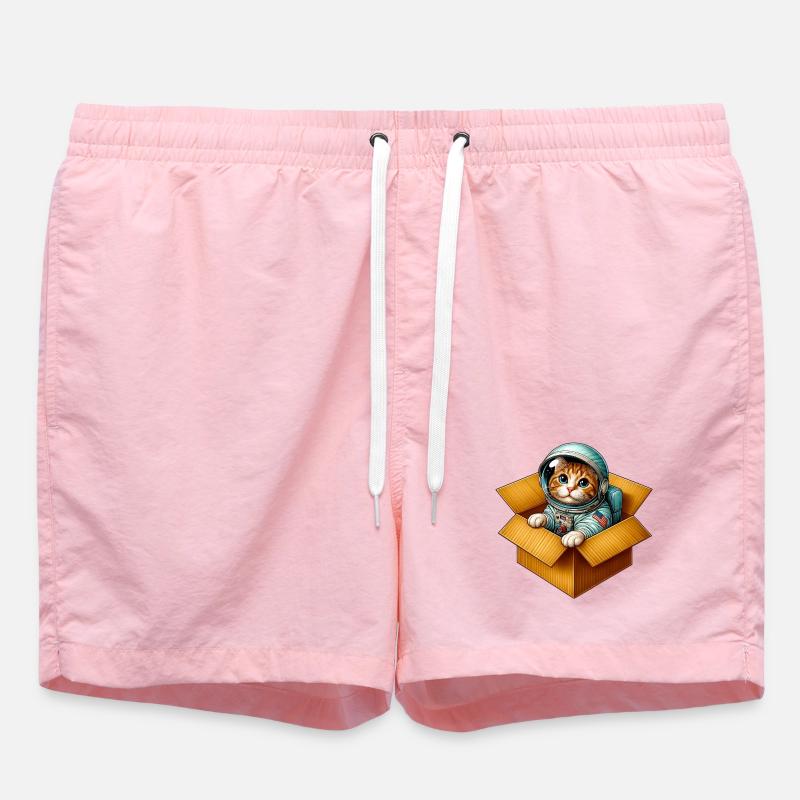 Chat astronaute - Short de bain - rose