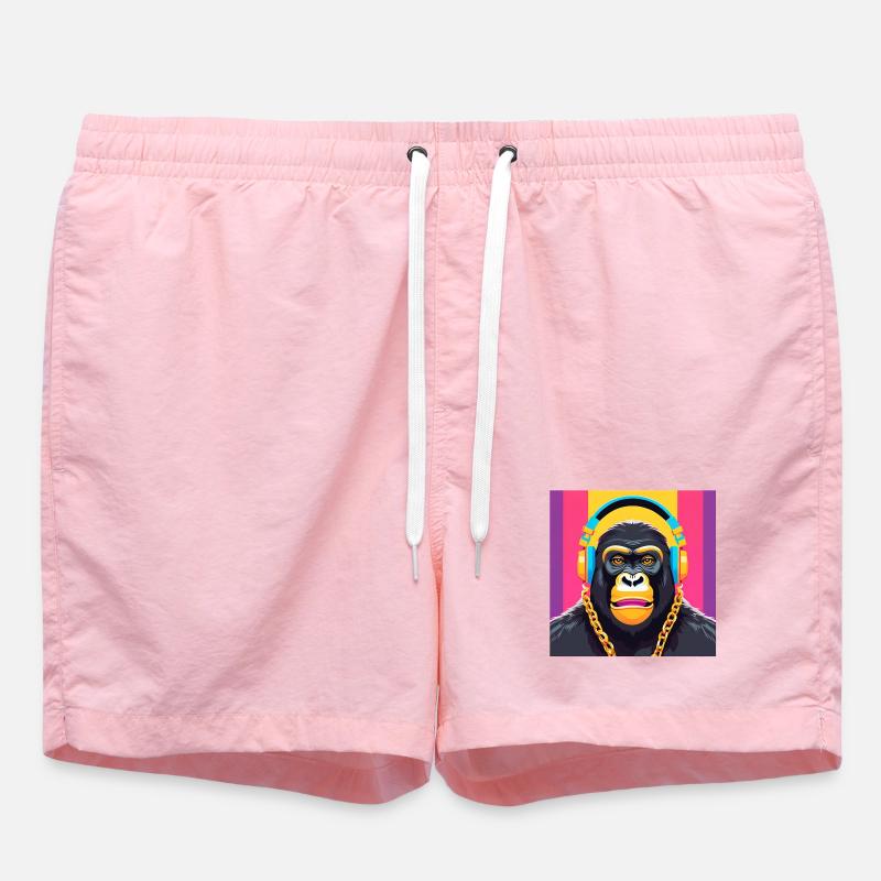gorilla, primate, monkey - Swim Trunks - pink