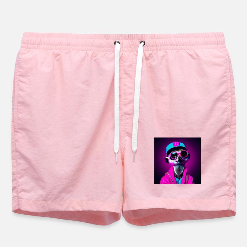 Erdmännchen, Erdmännchen Humor, lustiges Erdmännchen - Badeshorts - Pink