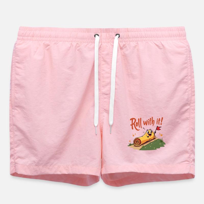 Roll With It Egg Roll - Swim Trunks - pink