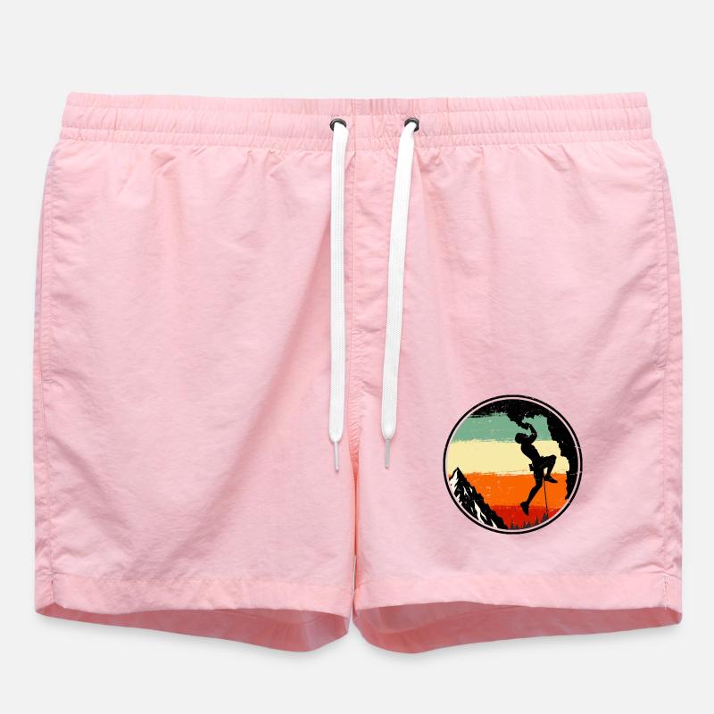 Bergsteiger auf dem Sunset Ridge Retro - Badeshorts - Pink