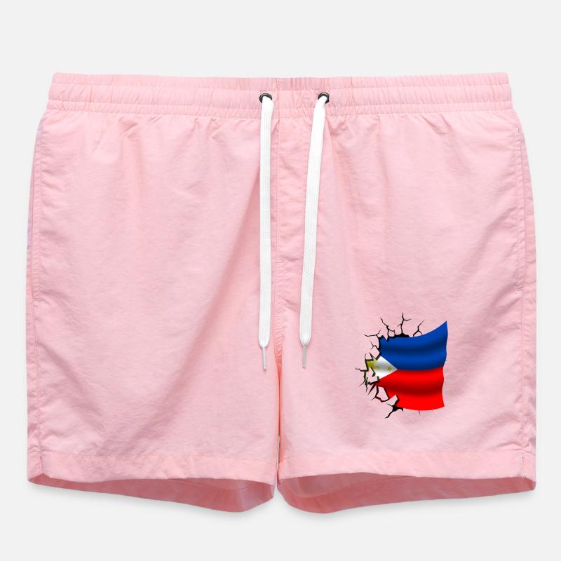 Philippine - Drapeau brisé - Short de bain - rose