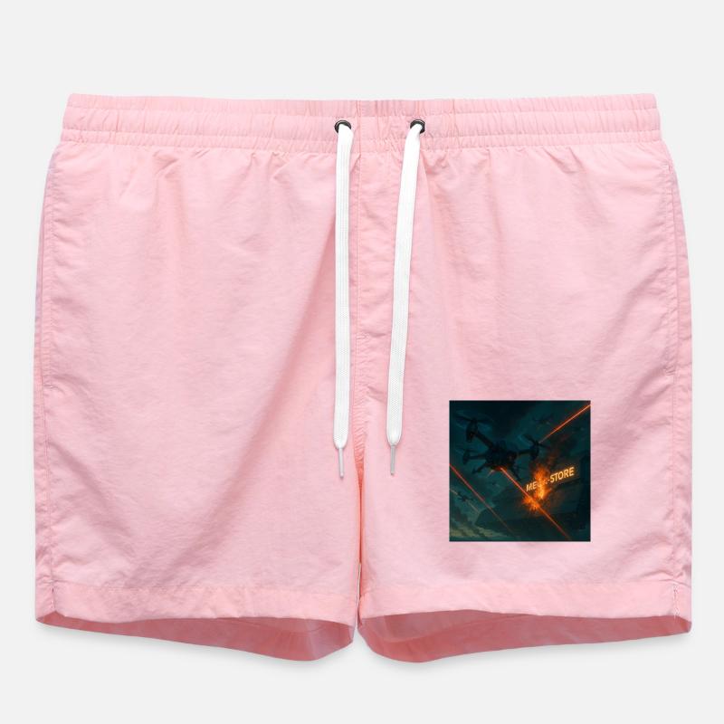 Futuristic Air Base Attack Image - Swim Trunks - pink