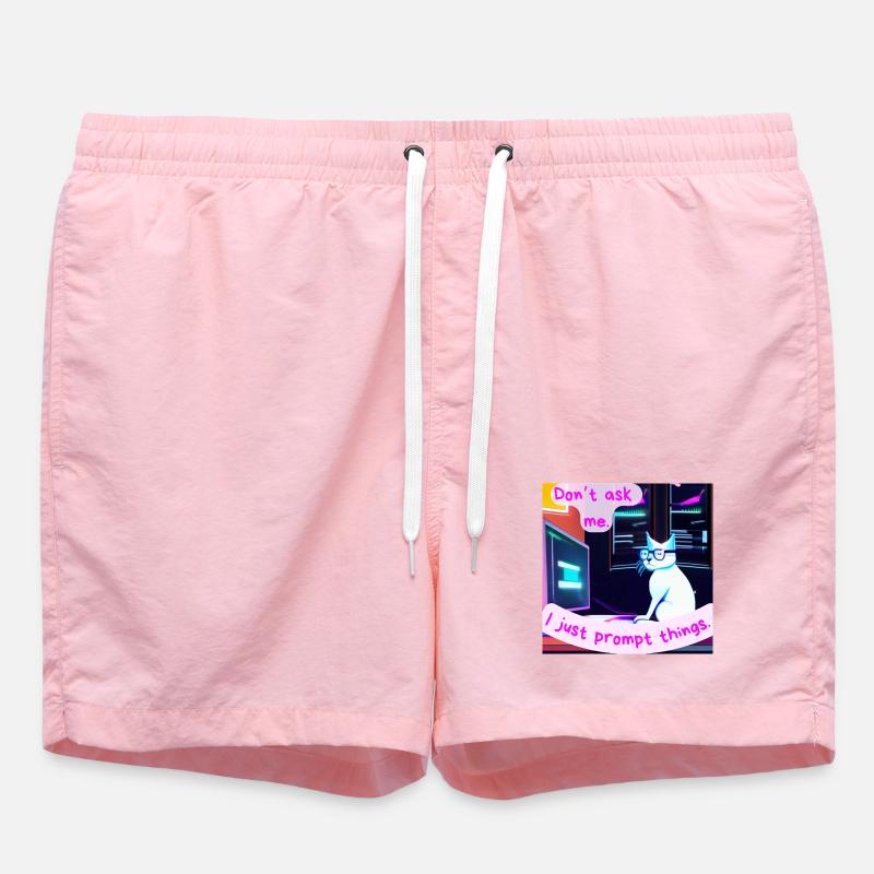 Frag mich nicht, ich fordere nur Dinge auf – Grumpy AI Cat - Badeshorts - Pink