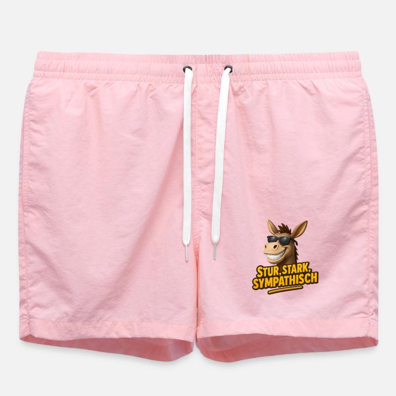 Stubborn, strong, likeable – The donkey with style - Swim Trunks - pink