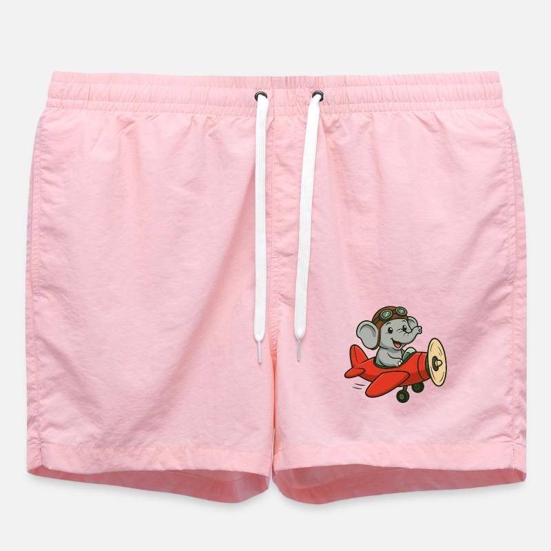 Mignon pilote d’éléphant dans l’avion - Short de bain - rose