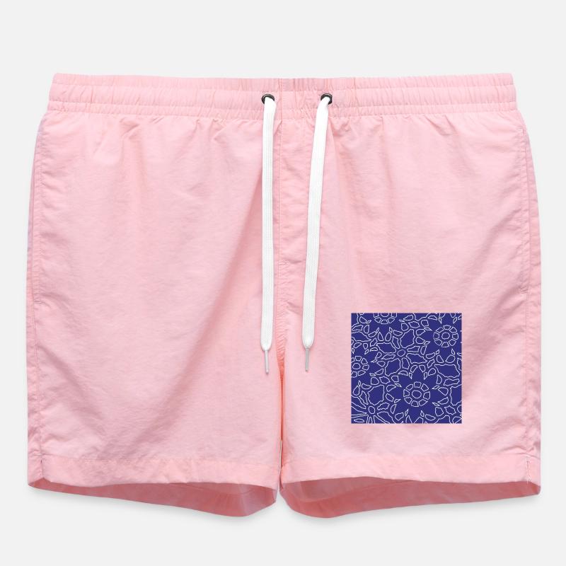 Linear Christmas geometric pattern - Swim Trunks - pink