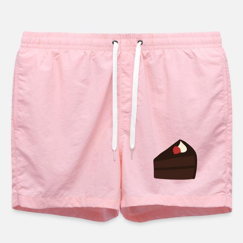Decadent Raspberry Chocolate Cake Design - Swim Trunks - pink