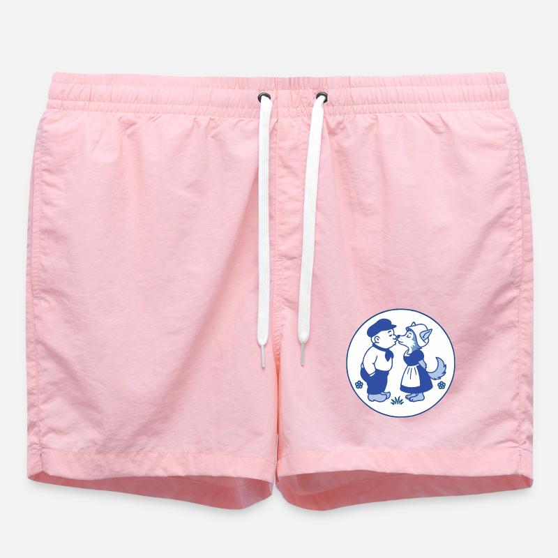 Delft bleu fermier côtes loup - Short de bain - rose