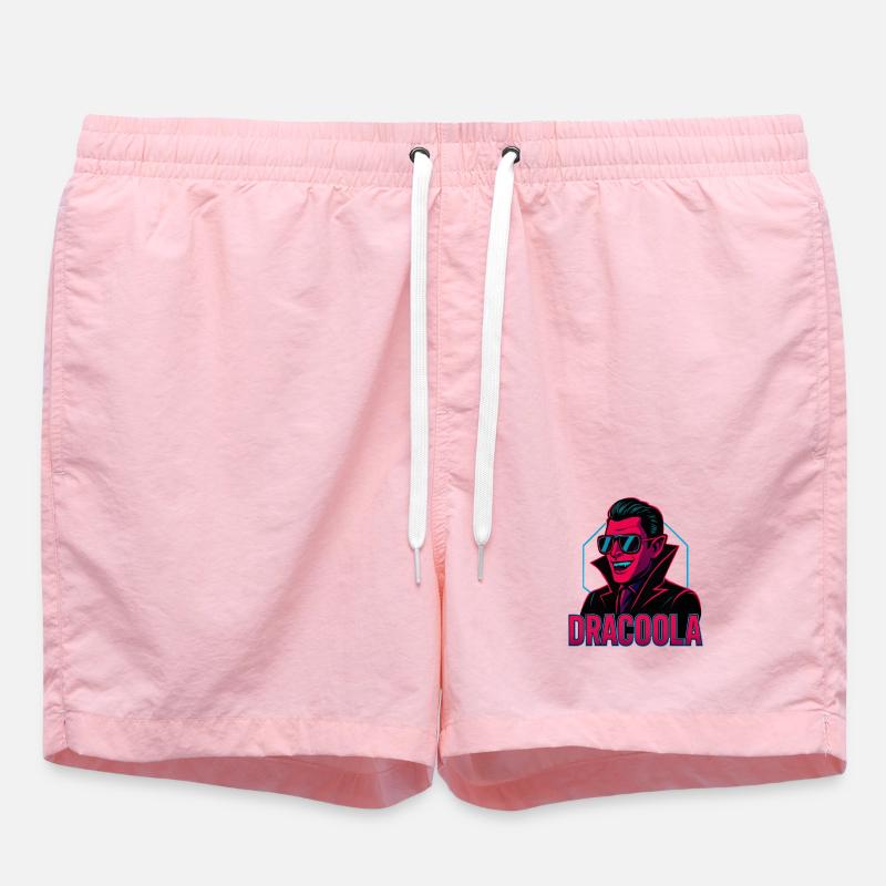 Dracula Dracoola Neon Illustration Rétro - Short de bain - rose