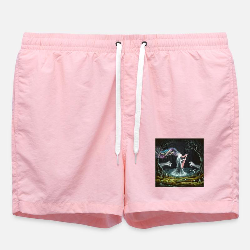 Conception de la sorcière de la harpe de la forêt enchantée - Short de bain - rose