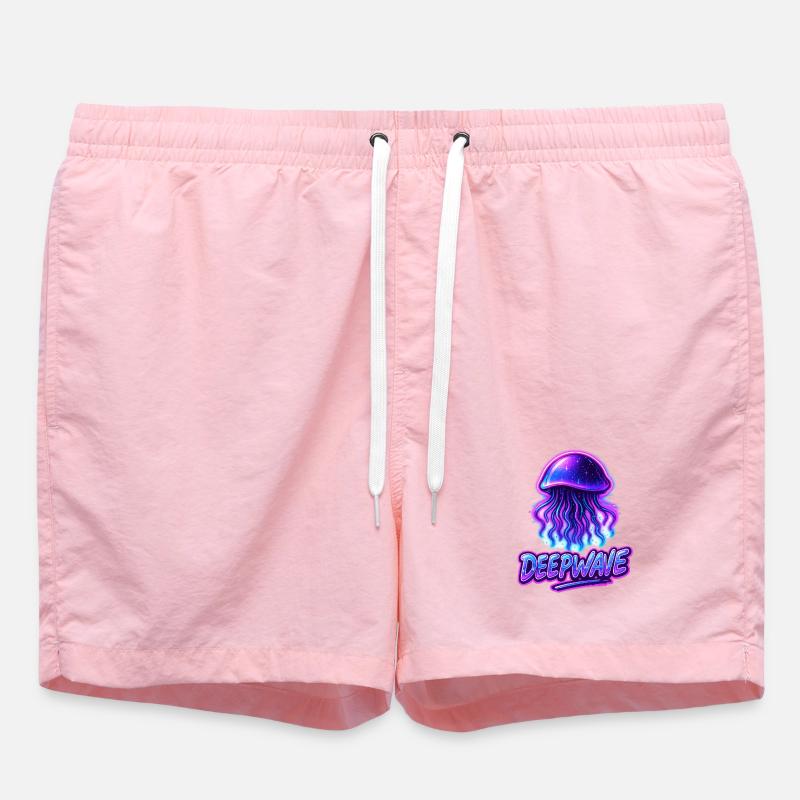 Neon Jellyfish Deepwave Design - Swim Trunks - pink