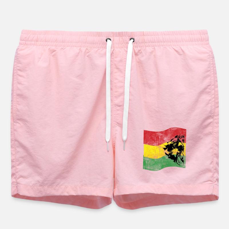 Lion Reggae avec drapeau - Short de bain - rose
