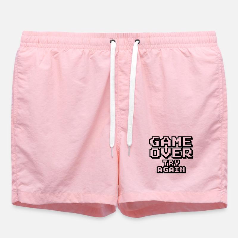 Game Over - Réessayez Pixel Design - Short de bain - rose