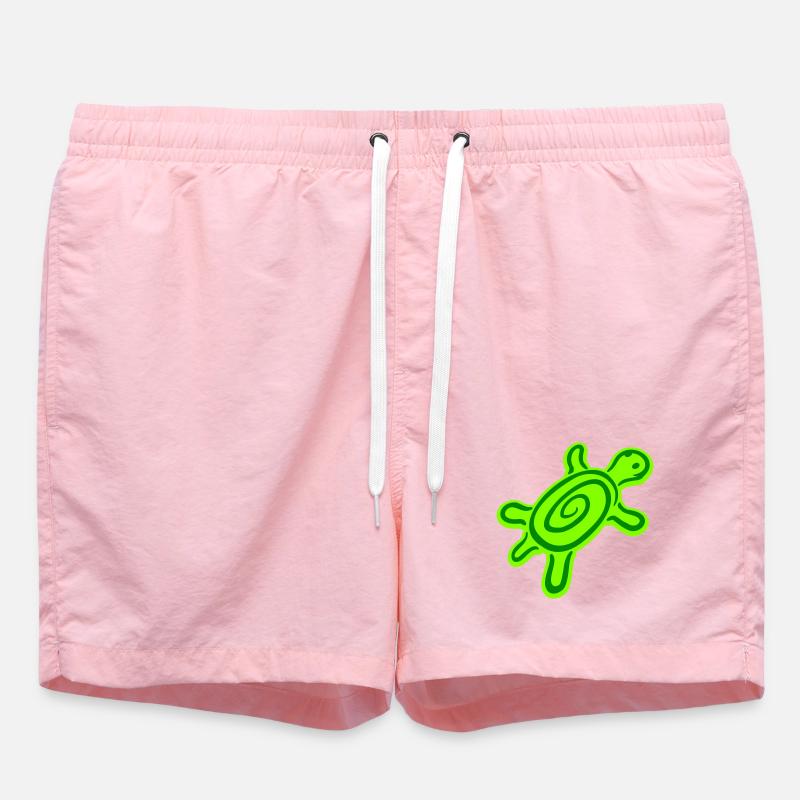 turtle spiral turtle shell pattern cute - Swim Trunks - pink