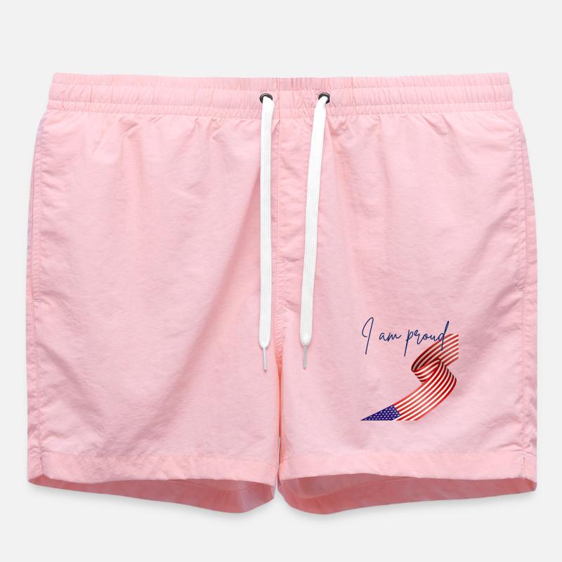 Fierté Américaine Enroulée à Drapeau - Short de bain - rose