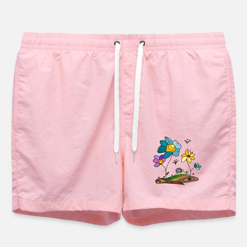 Blumen - Badeshorts - Pink