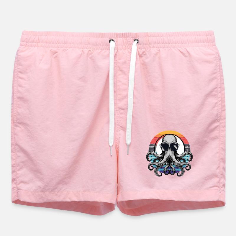 Pieuvre avec lunettes de soleil - Short de bain - rose