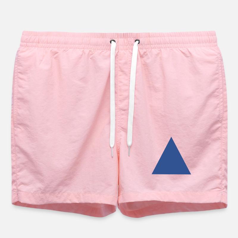 Abstract Blue Triangle Pattern - Swim Trunks - pink
