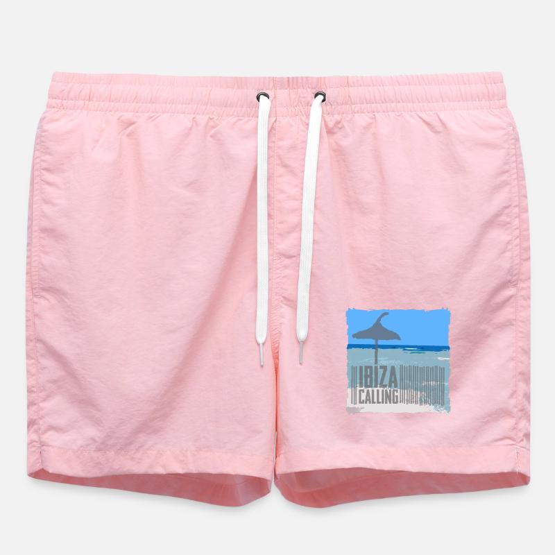 Plage d’Ibiza avec parasol - Short de bain - rose