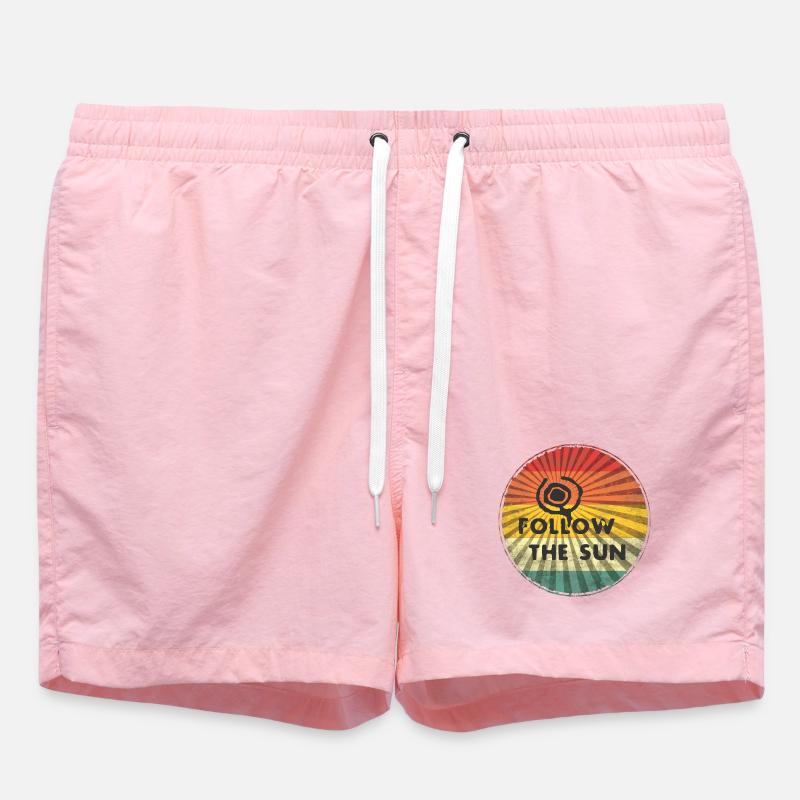 Autocollant rétro Follow the Sun - Short de bain - rose