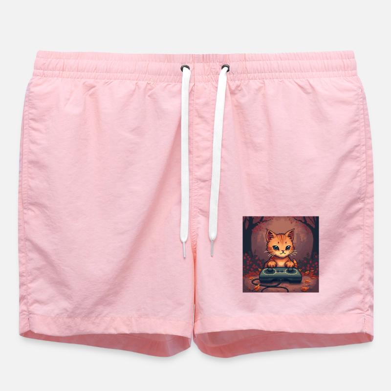 Cozy Pixel Cat Controller - Swim Trunks - pink