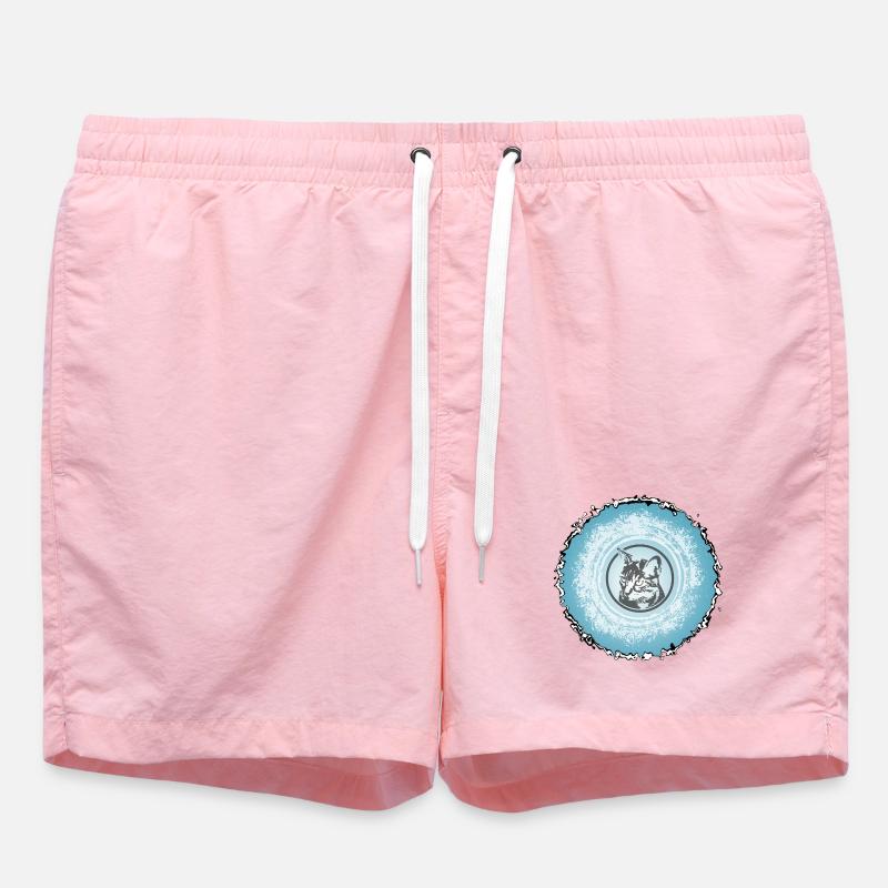 Cercle de chat Silhouette bleue - Short de bain - rose