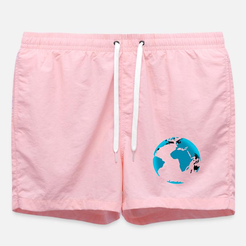 Globe Bleu Noir Néon - Short de bain - rose