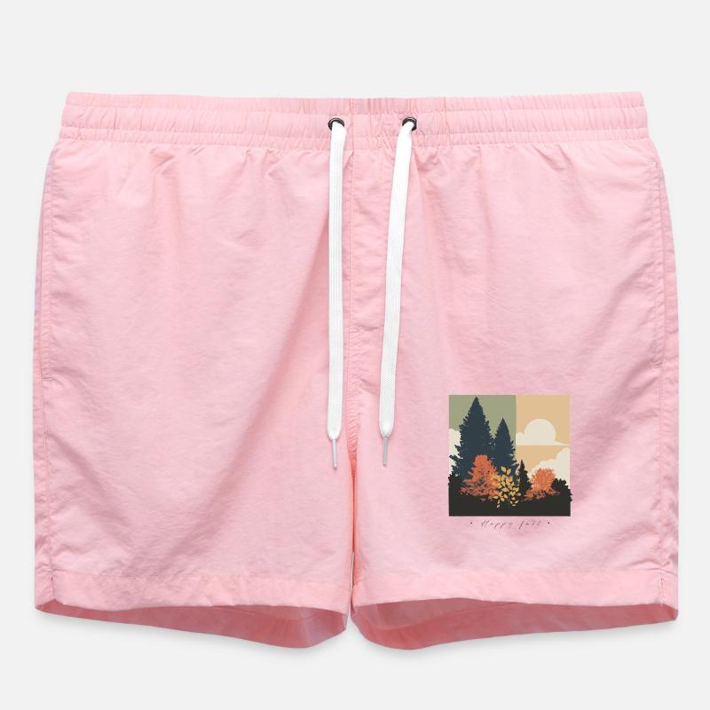 Silhouette de forêt d’automne - Short de bain - rose