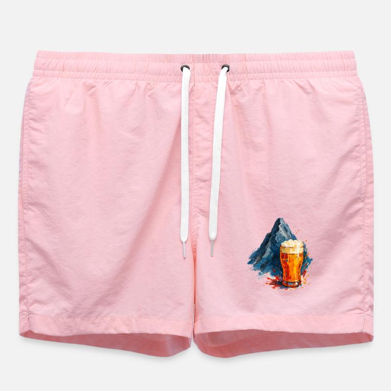 Beer and mountain panorama - Swim Trunks - pink