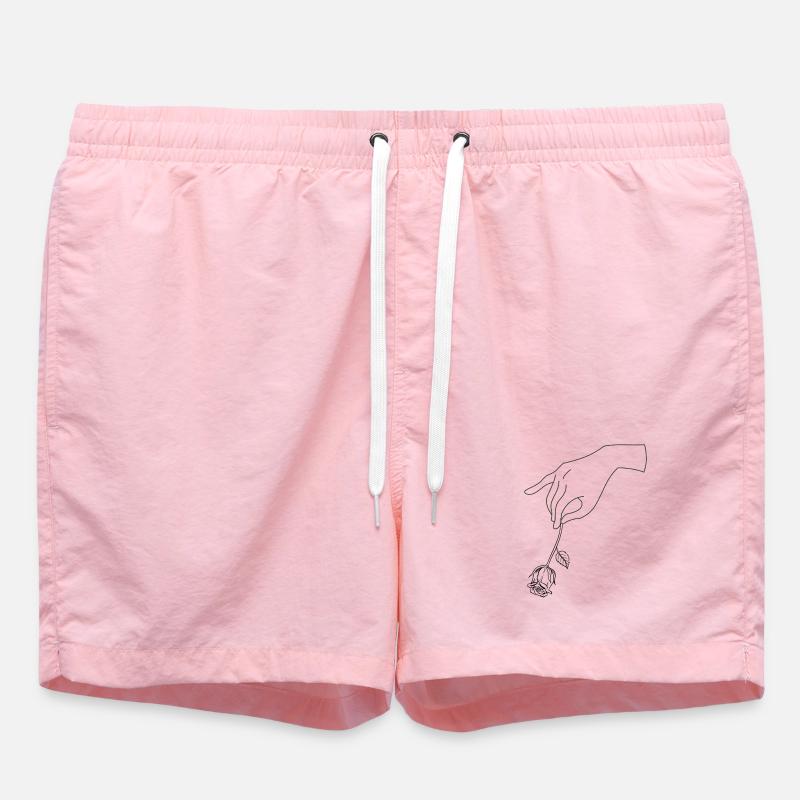 Main avec fleur - Short de bain - rose