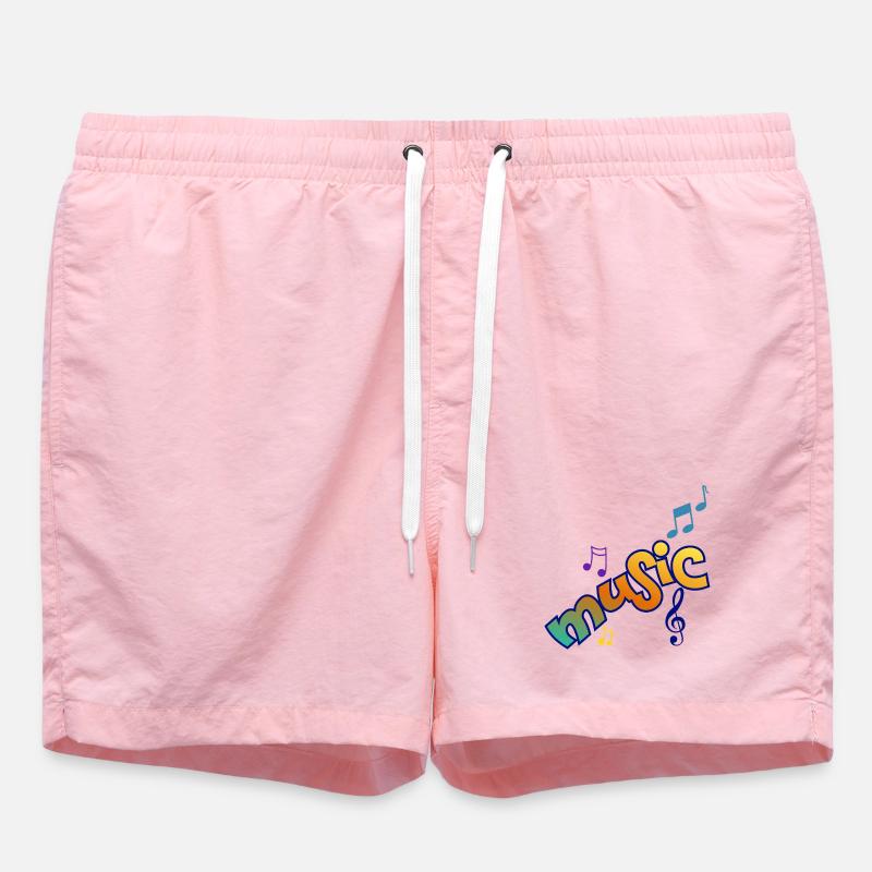 Musique et notes - Short de bain - rose