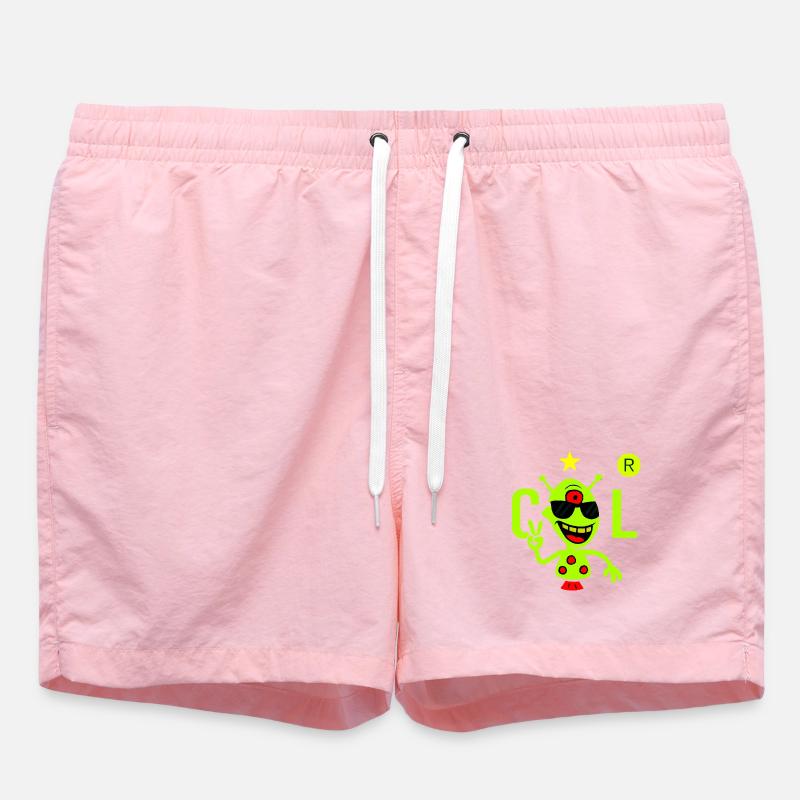Alien vert avec lunettes de soleil - Short de bain - rose