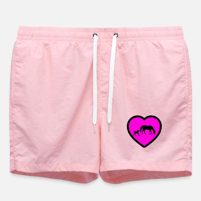 Pferde - Badeshorts - Pink
