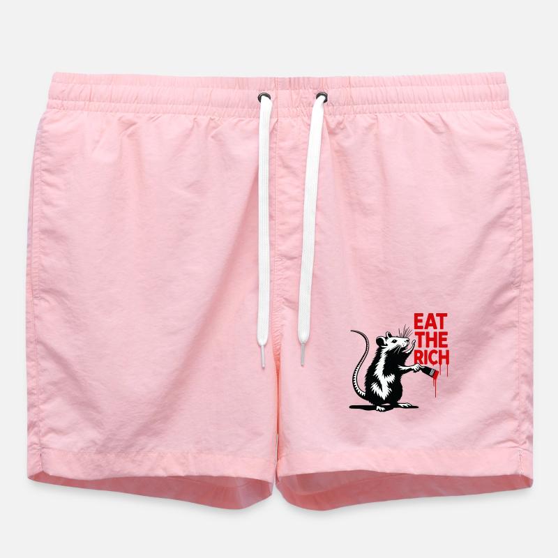 Rat avec un message rouge - Short de bain - rose