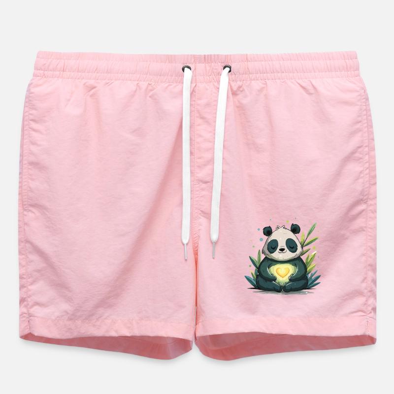 Panda Hjerte-lampe - Badeshorts - pink