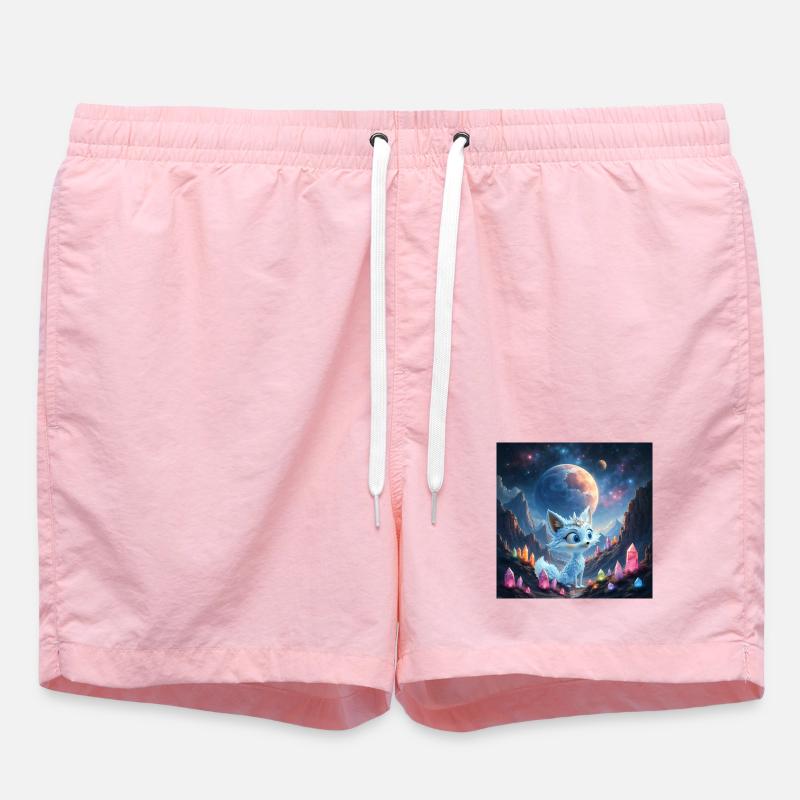 Celestial Crucible Blue Fox - Swim Trunks - pink