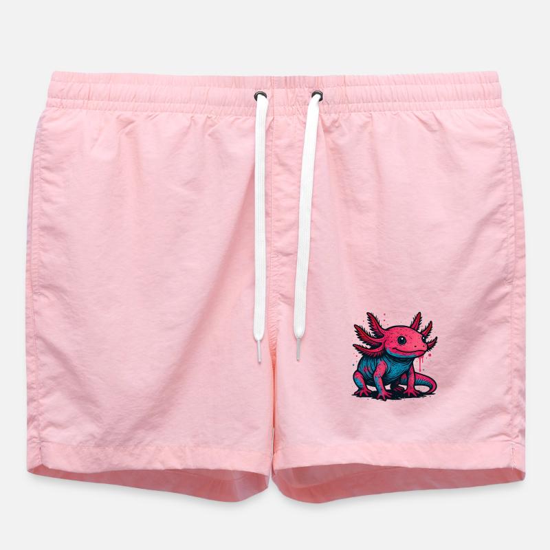 Neon Axolotl Spritzer - Badeshorts - Pink