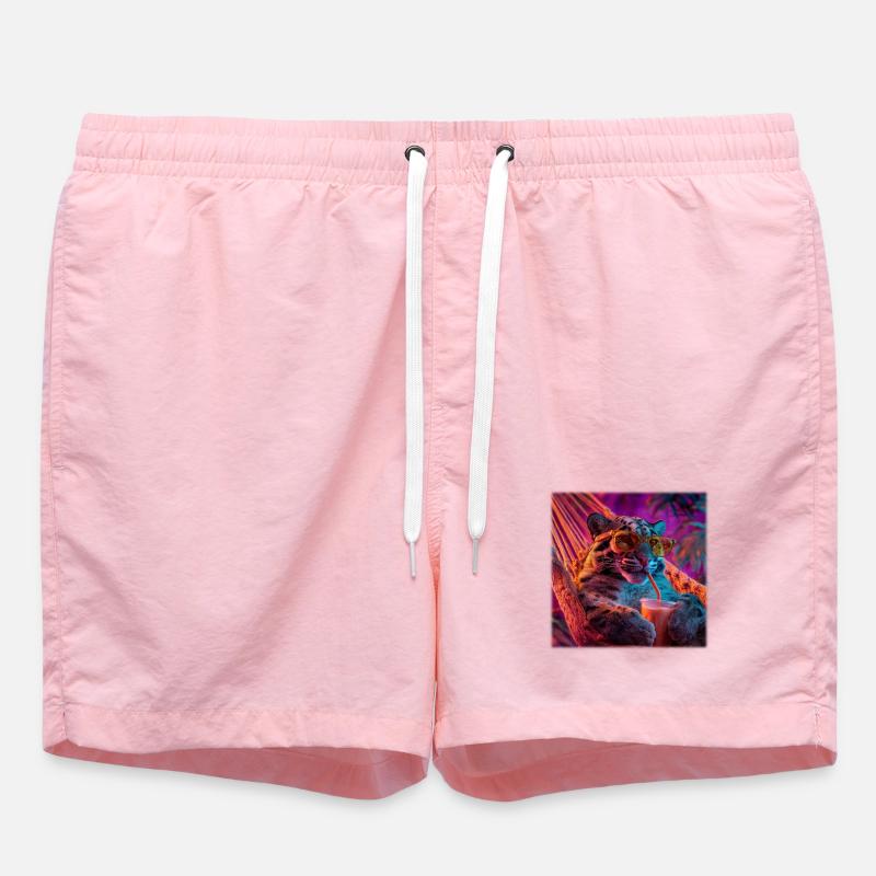 Chilliger Leopard Hängematte Neon Style - Badeshorts - Pink